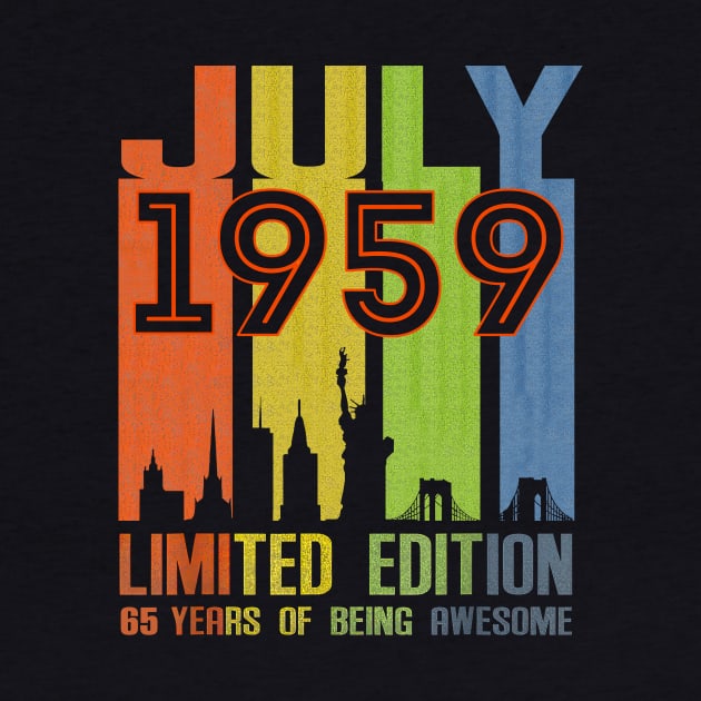 July 1959 65 Years Of Being Awesome Limited Edition by Red and Black Floral